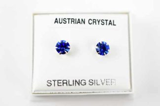 Earring Silver Stud Dark Blue