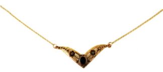 Bronze Necklace Onyx 18 Inch