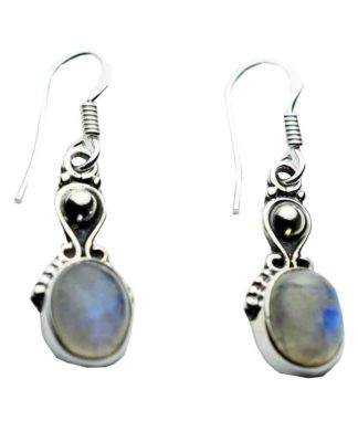 Silver Earring Circle Rainbow