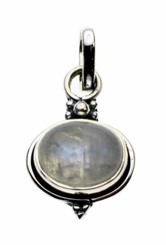 Silver Pendant Oval Rainbow
