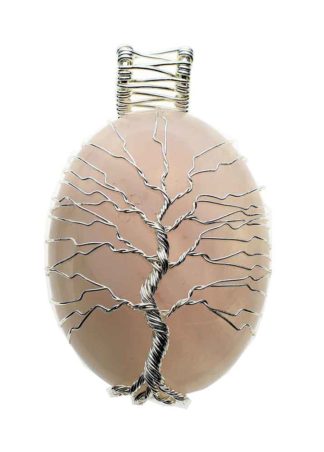 Pendant Tree Of Life Rose Qtz