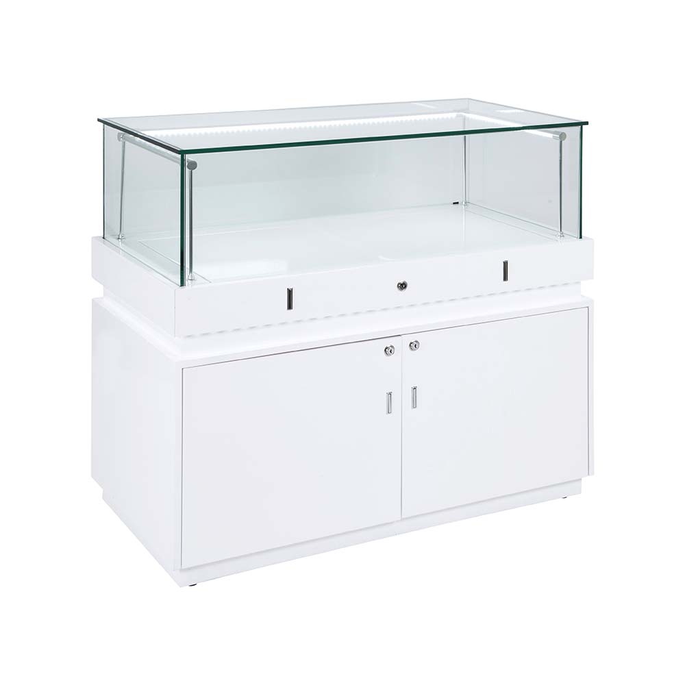 Frameless Display Glass Counter 1200X495X1050mm SLW Code 99067