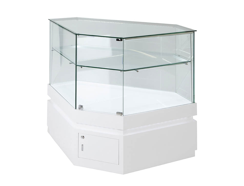 Frameless Display Glass Counter 850X850X1050mm SWT Code 99087