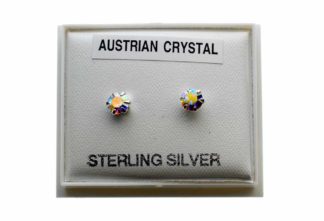 Silver Earring Stud Rainbow