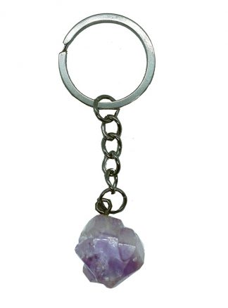 Keyring Amethyst Rough Stone