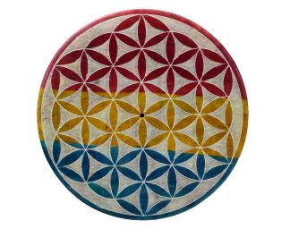 Soapstone Plate Flower Set Of 2