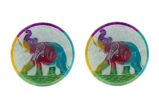 Soapstone Plate Elephant 5″ X2