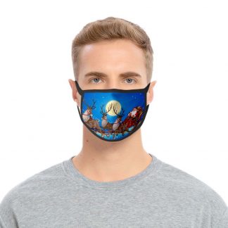 Mask Xmas Santa on Sledge 2PCS