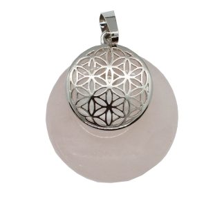 Pendant Donut FOL Rose Quartz