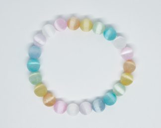 Bracelet 8mm Bead Rainbow Selenite