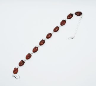 Silver Amber Bracelet Oval