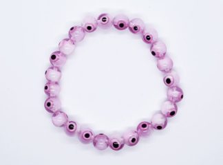 Bracelet Beaded Evil Eye Pink