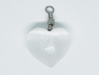 Selenite Heart Pendant 3x3cm
