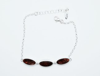 Silver Amber Bracelet Oval 5.4g