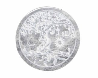 Selenite Disc Tree of Life 10cm