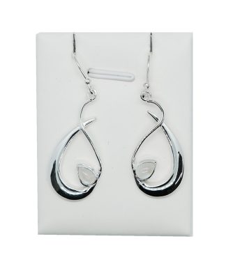Silver Earring Rainbow Drop