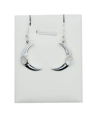 Silver Earring Moon Rainbow