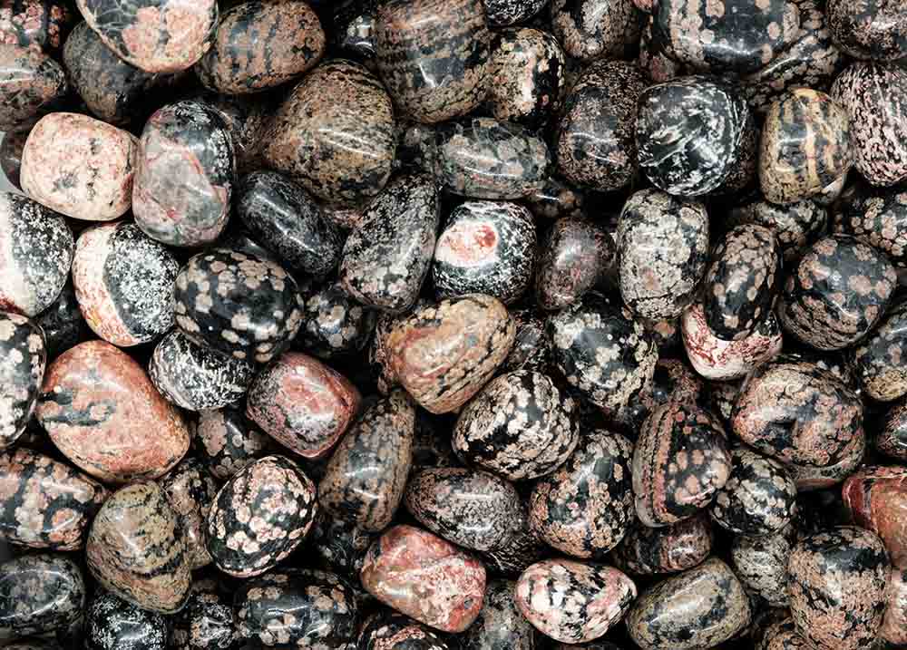 Tumblestone Red Snowflake Obsidian