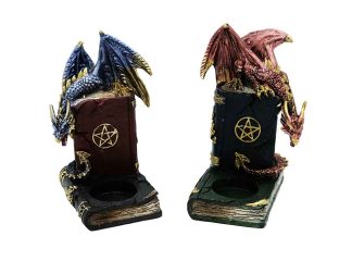 Tea Light Holder Dragon Book