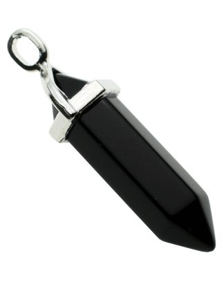 Pendant Fixed Wand Black Obsidian