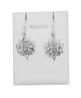 Silver Earring Lotus Rainbow