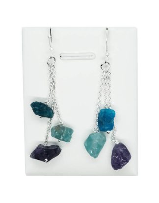Silver Earring Hanging Stones