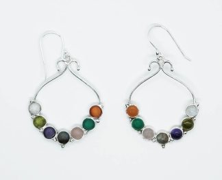 Silver Earring Hanging 7 Chakra