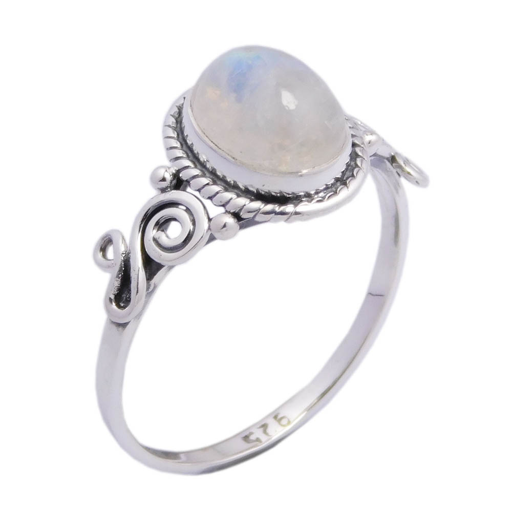 Silver Ring Rainbow Stone