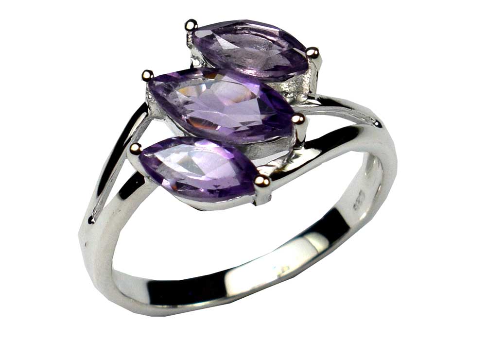 Silver Ring Three Stones