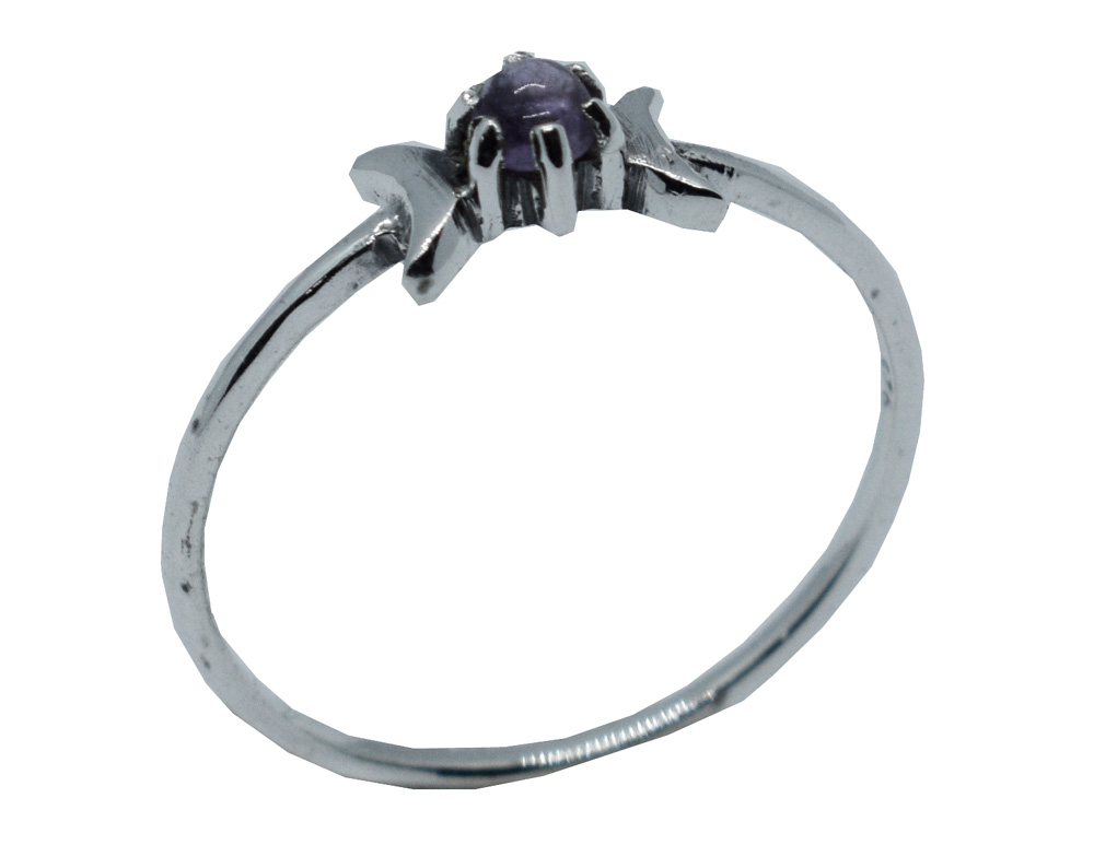 Silver Ring Amethyst 2 Halfmoon