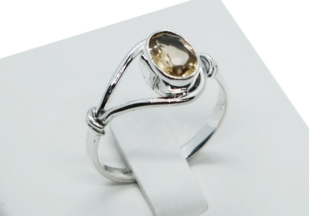 Silver Ring Cut Citrine