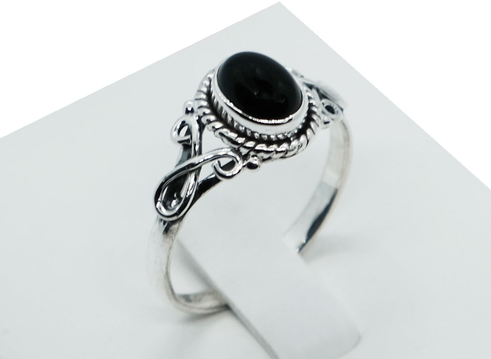 Silver Ring Fancy Onyx
