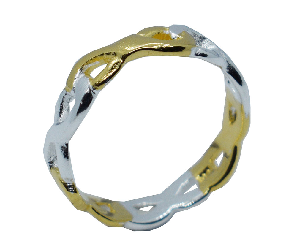 Silver Ring Eternity 2Tone Gold