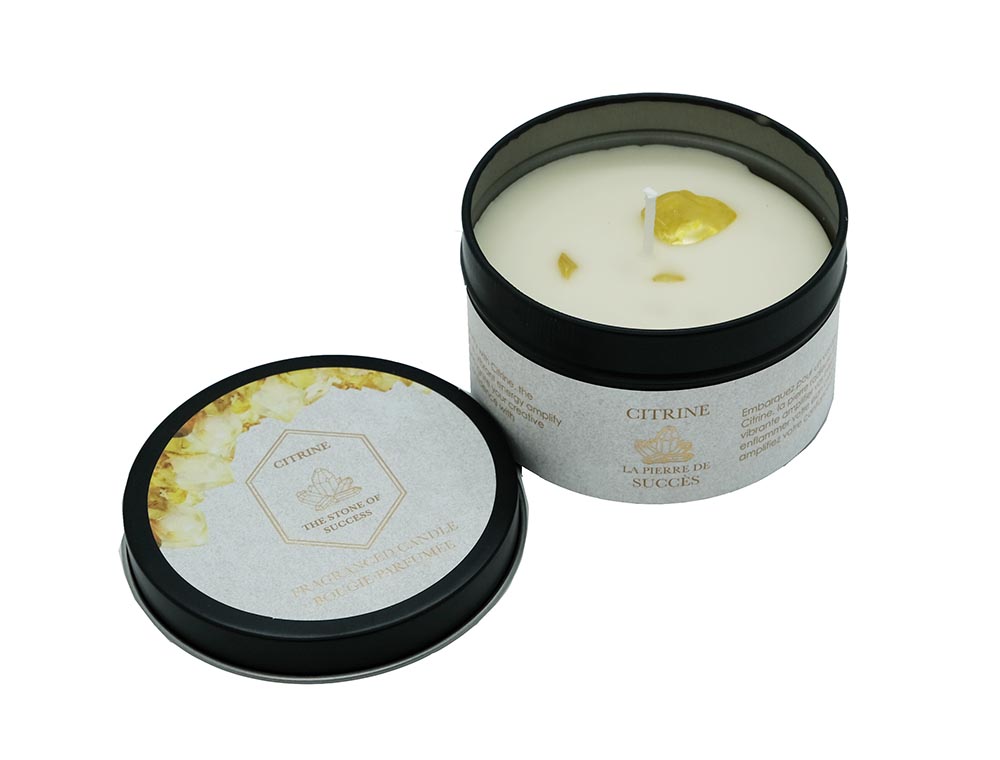 Candle Tin With Citrine