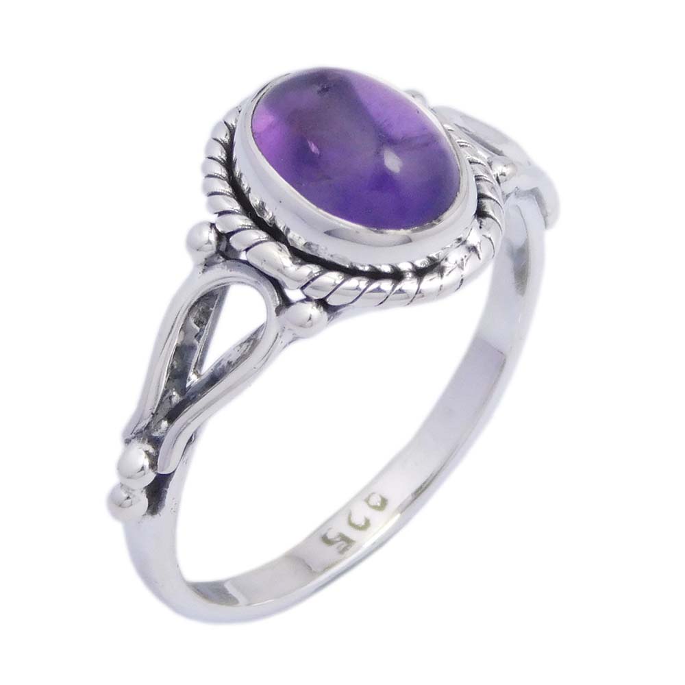 Silver Ring Amethyst Stone