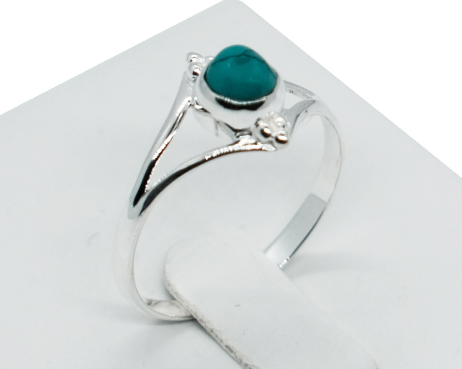 Silver Ring Round Turquoise