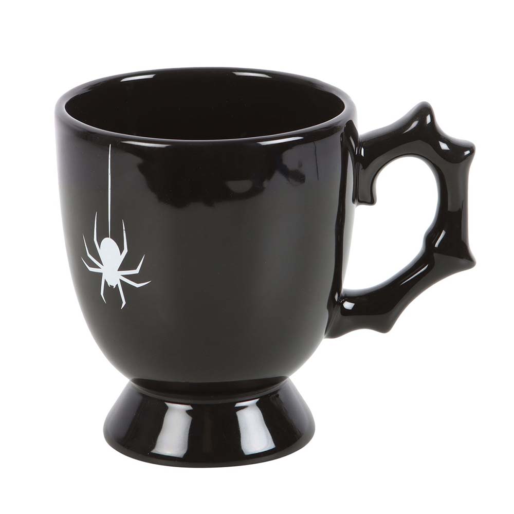 Teacup Ceramic Black Spider