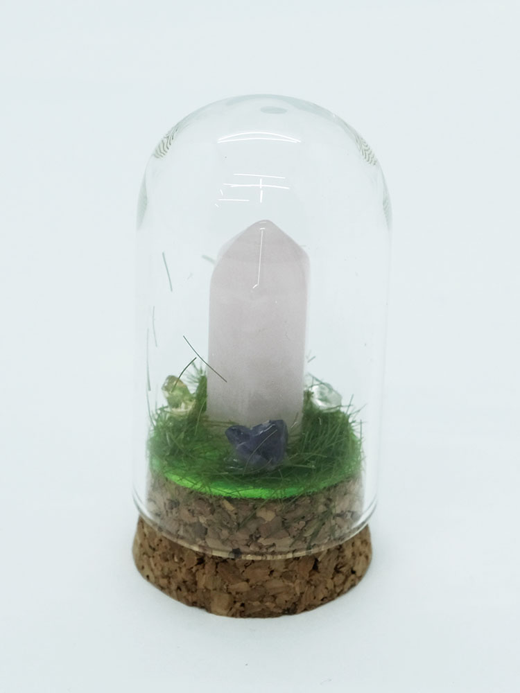 Point Rose Quartz in Glass