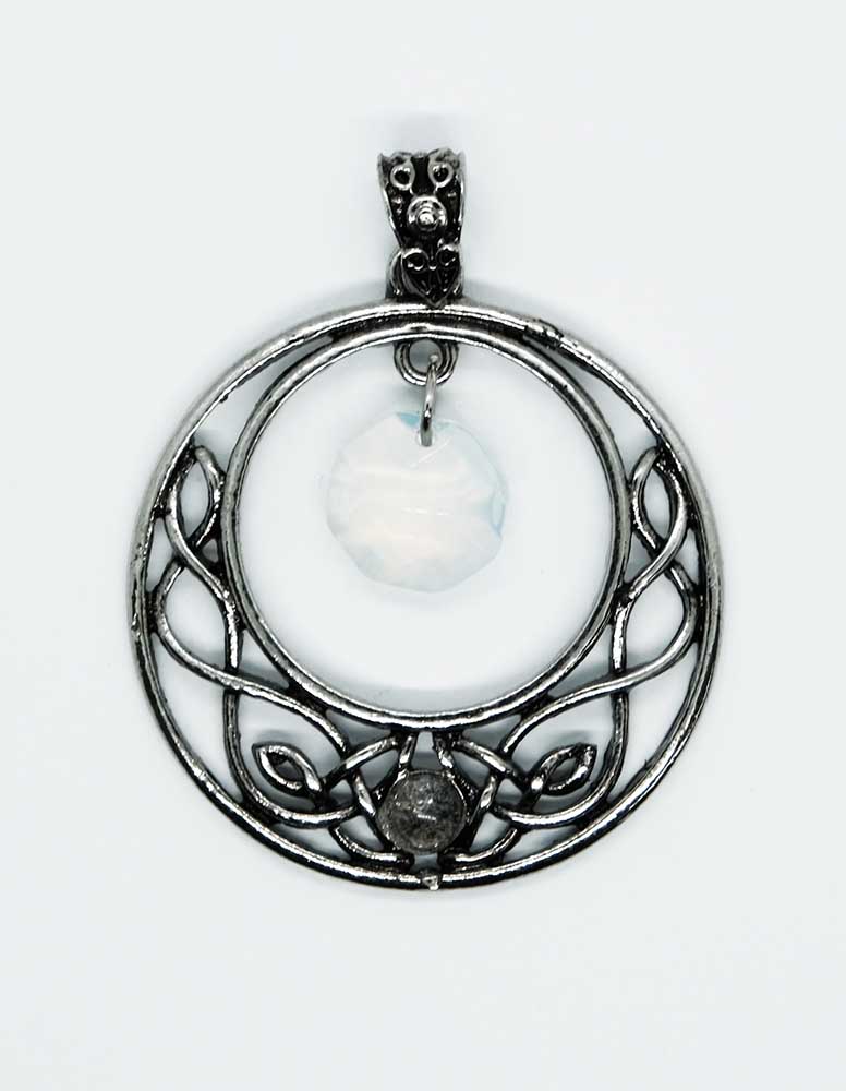 Pendant Circle Faceted Opalite