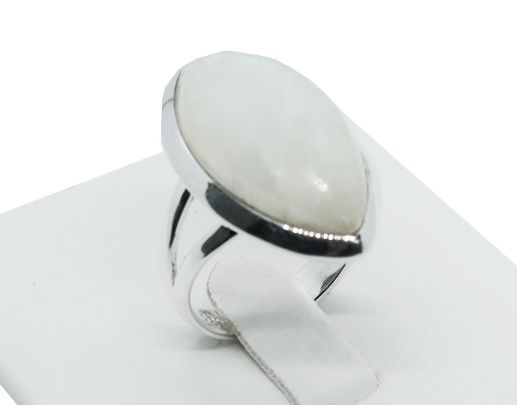 Silver Ring Marquise Moonstone