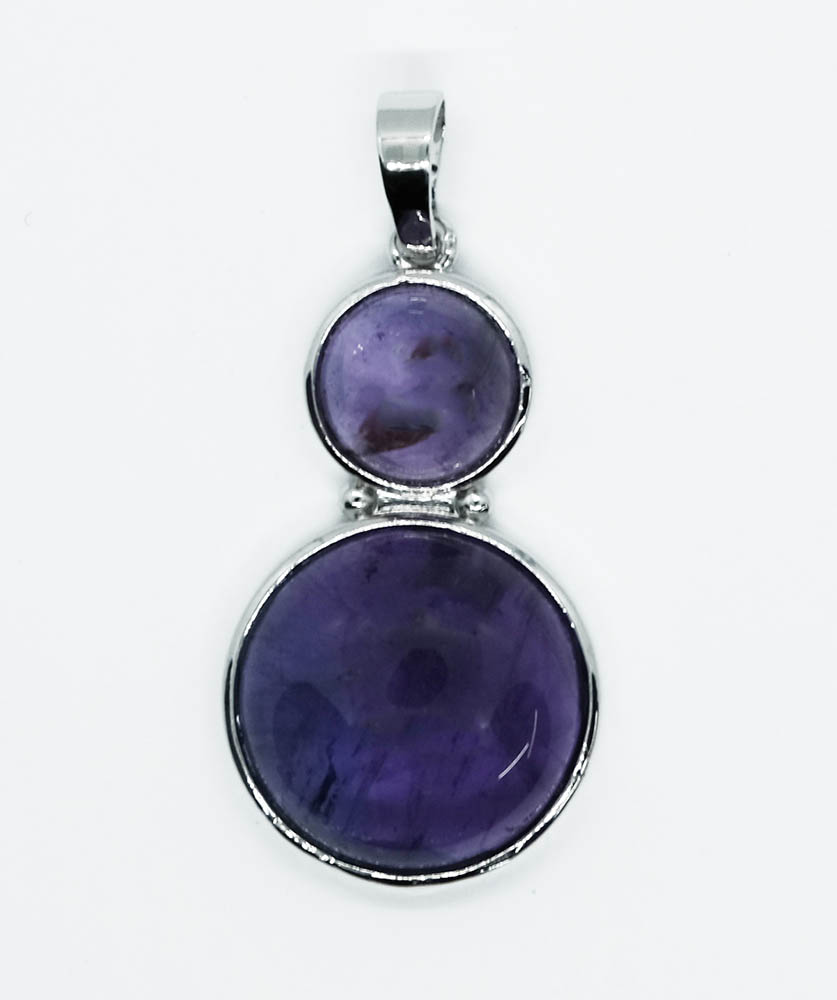 Pendant Two Rounds Amethyst