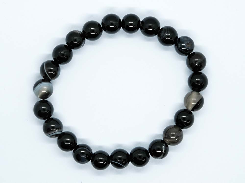 Bracelet Stripe Agate Black