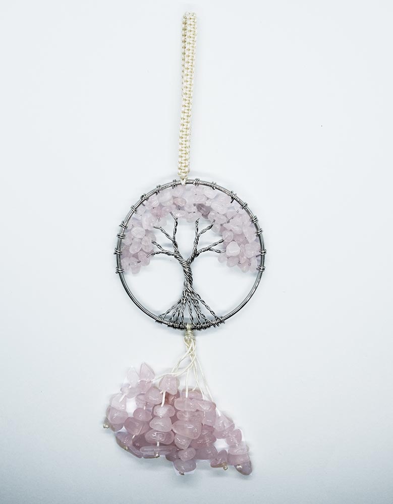 Hanger Tree Of Life Rose Quartz