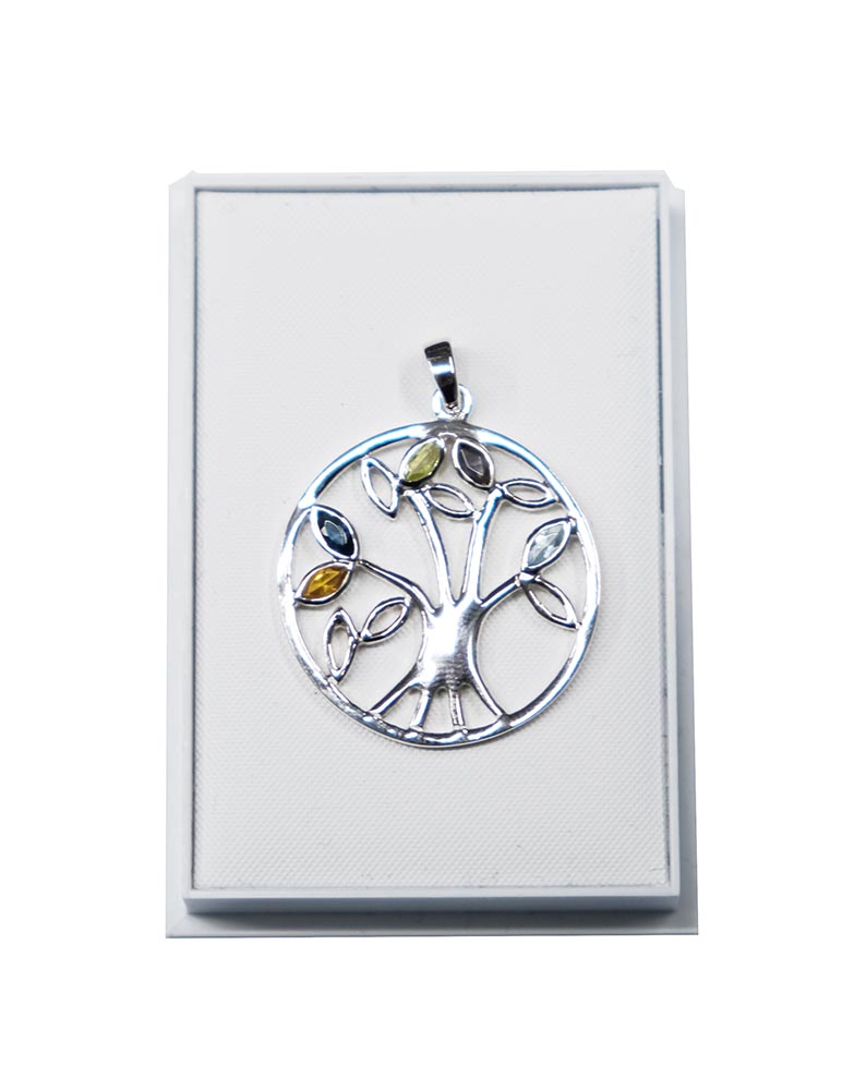 Silver Pendant TOL with Stones