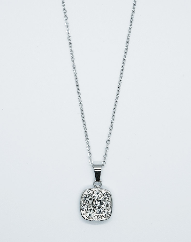 Necklace Steel Rounded Square