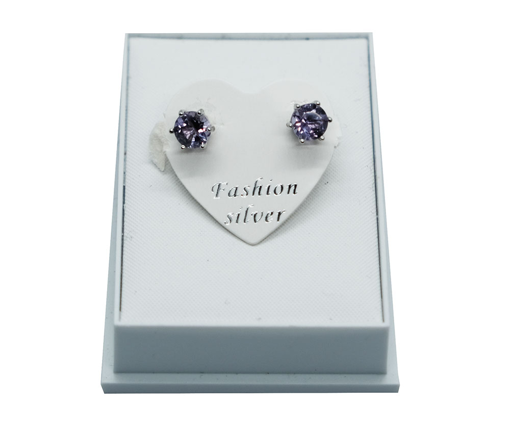 Silver Earrings Amethyst