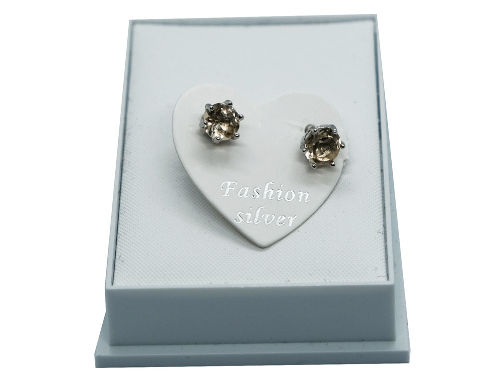 Silver Earrings Citrine