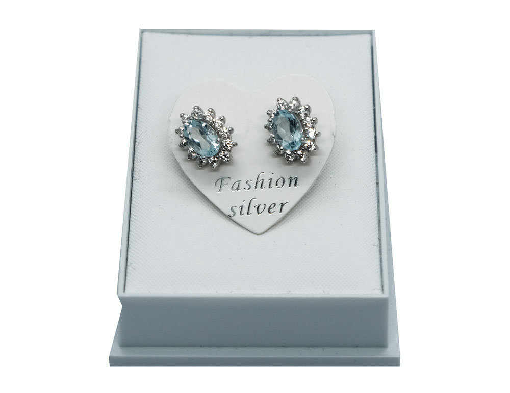 Silver Earrings Topaz