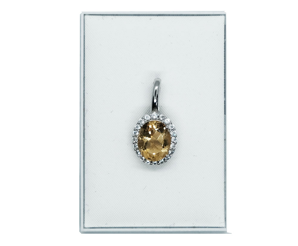 Silver Pendant Citrine