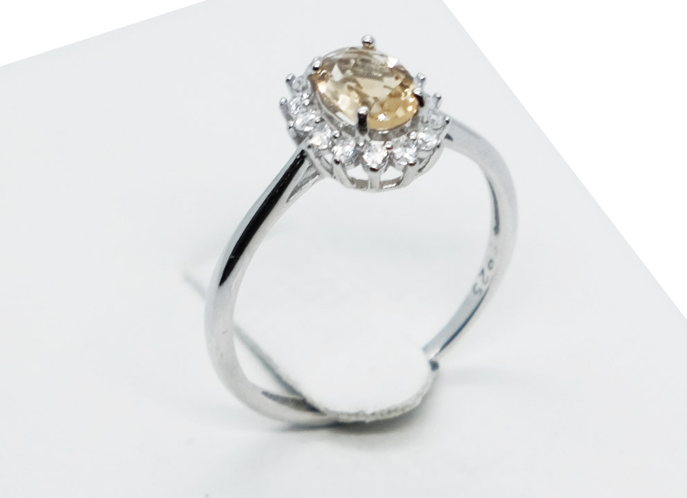 Silver Ring Citrine Adjustable